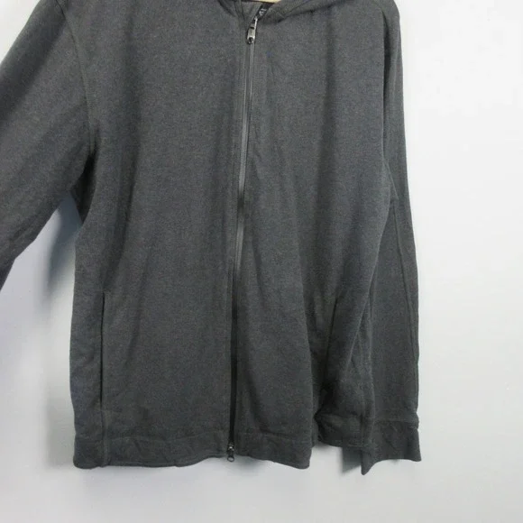 Lululemon Men Charcoal Gray Full Zip Hoodie Athleisure Activewear Size L Lounge - Picture 2 of 9